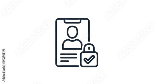 Secure Personal Identification Document with Padlock Icon.
