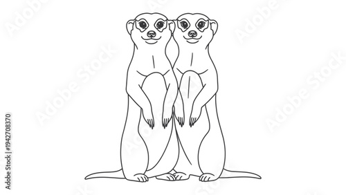 Meerkat camaraderie: Two meerkats stand side-by-side, displaying their unique personalities, exuding a sense of companionship and togetherness.