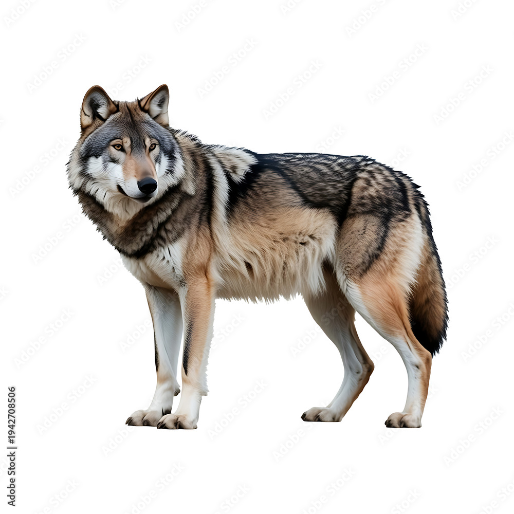 Obraz premium Red Fox Standing Side View Isolated on transparent background, Wild Animal Portrait