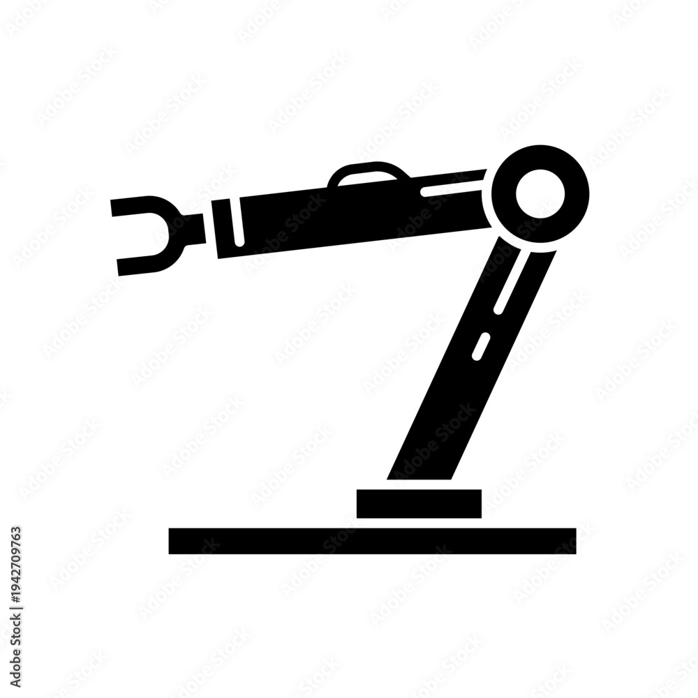 Naklejka premium Robotic arm, solid vector icon