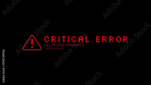 Red critical error message of system suspension suitable for website design, tech blogs, cybersecurity articles, software development tutorials.