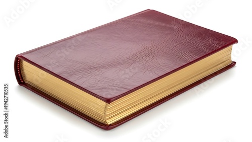 Leather Bound Book on White Surface.