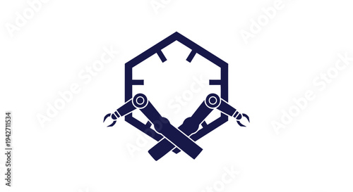 Robotic Arms Working Together Inside Hexagonal Structure.