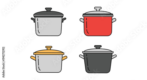 Stock Pot Line art vector set dynamic creative abstract illustration