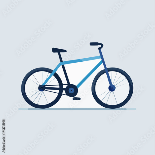 Vibrant blue bicycle icon symbolizing eco-friendly urban mobility and fitness, perfect for active lifestyle designs