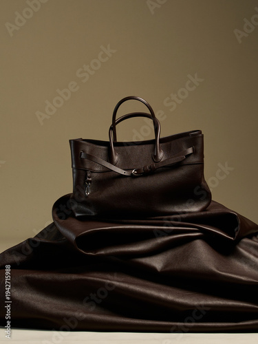 Luxury leather women's bag is made of genuine leather.