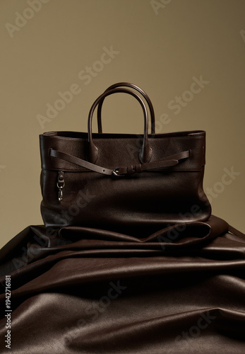Luxury leather women's bag is made of genuine leather.