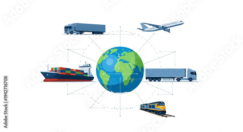Global Transportation Modes Around Earth.