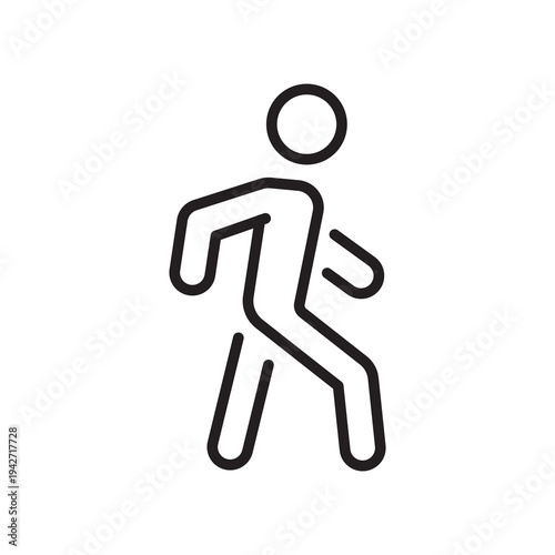 Walking Person Line Icon – Travel Activity Editable Vector