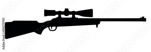 Print Silhouette of a precision shotgun  Premium