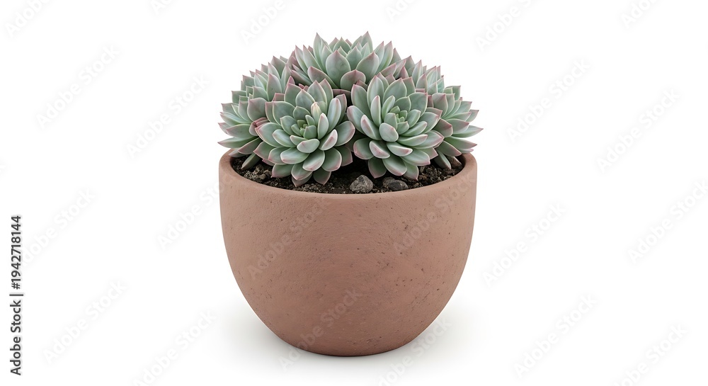 Fototapeta premium Small Succulent Plant in Clay Pot.