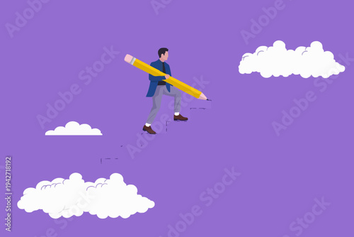 Man With Pencil In Sky