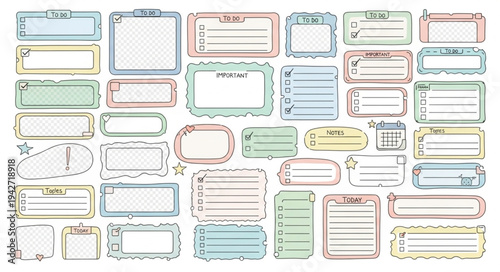 Collection of colorful decorative frames and labels for creative design projects.