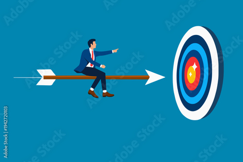 Business Man With Target Goal