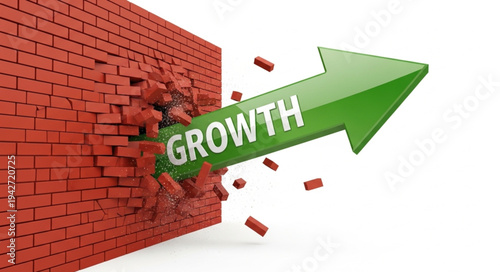 Green Arrow Breaking Through Brick Wall.