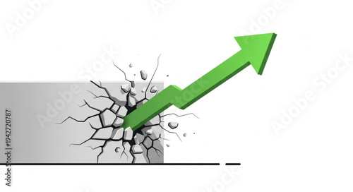 Green Arrow Breaking Through Concrete.