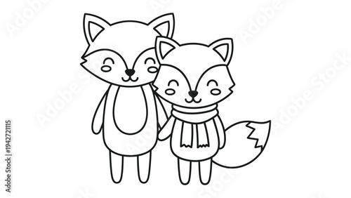 Sweet Embrace: A Pair of Foxes in Affectionate Embrace, Sharing a Tender Moment.