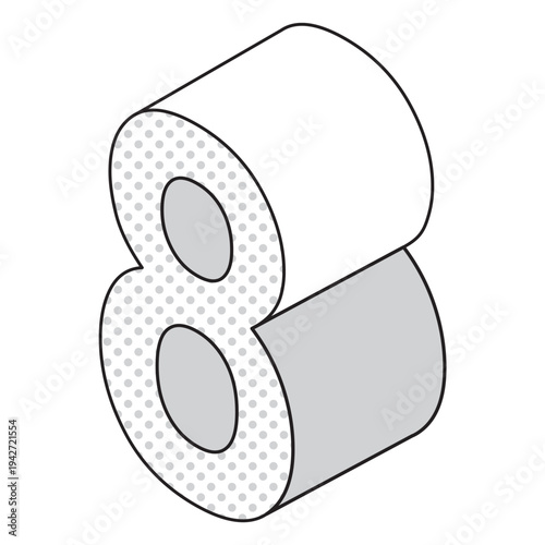 数字「8」のシンプルなアイコンイラスト