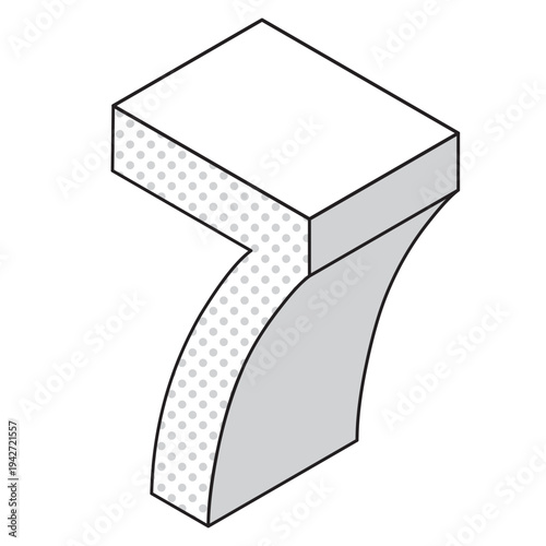 数字「7」のシンプルなアイコンイラスト