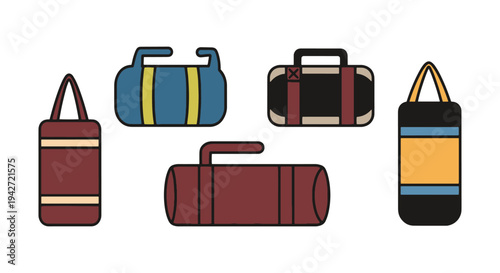 Strongman Sandbag Line art minimal smooth abstract color illustration