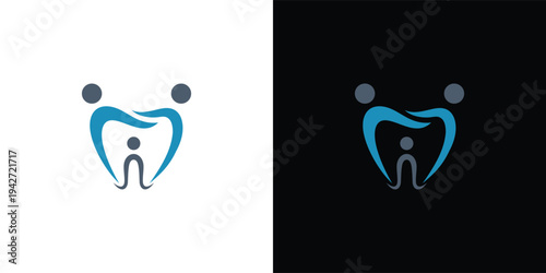 Family Dental Clinic Logo with Tooth Icon & Patient Silhouette