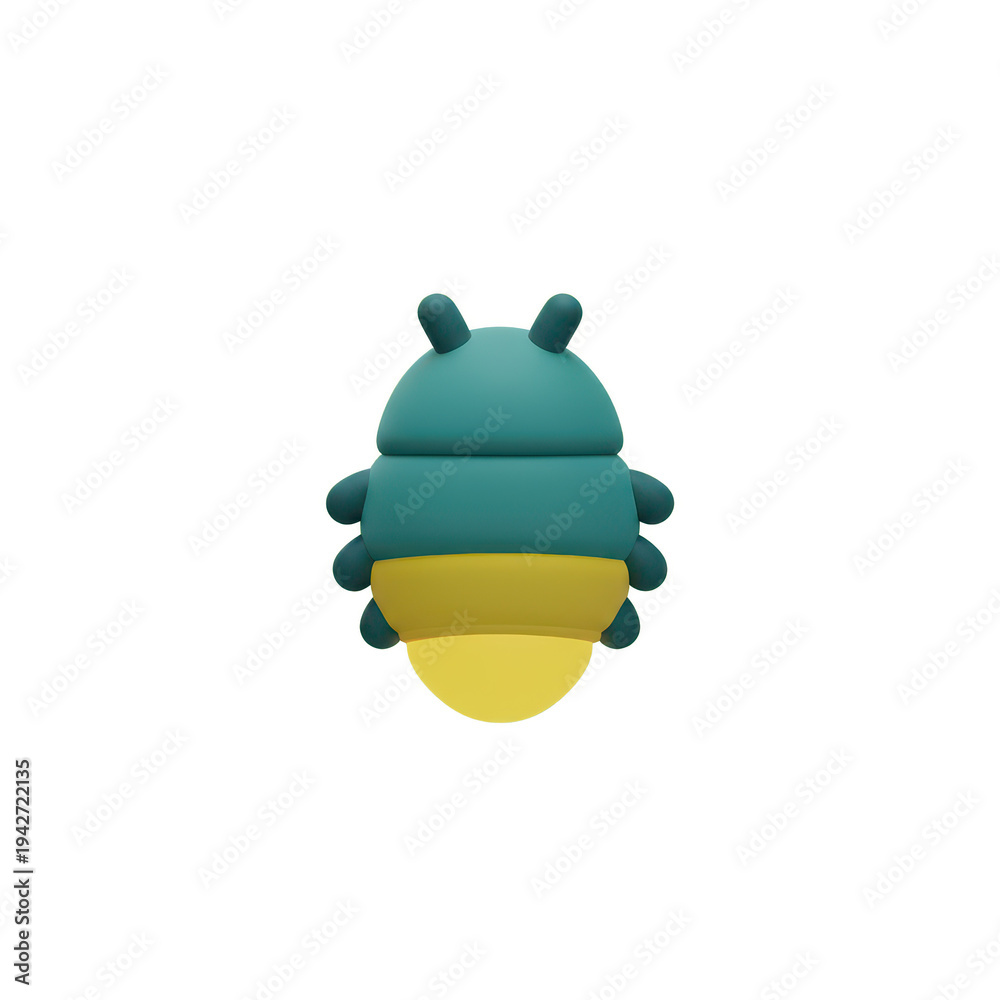 Fototapeta premium Cute 3d Cartoon Beetle Bug Icon