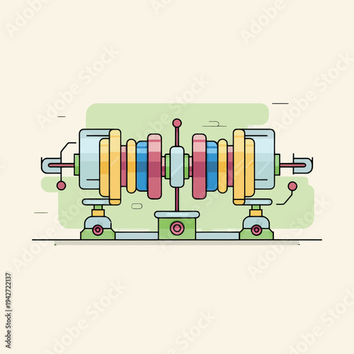 Stylized Crankshaft Mechanism Illustration