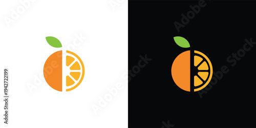 Minimalist Orange Fruit Logo with Sun Accent