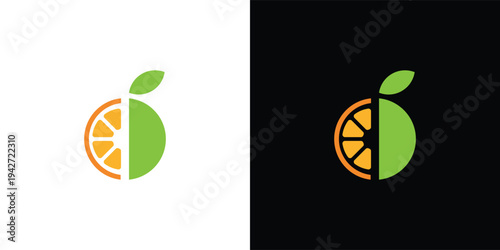 Minimalist Orange Fruit Logo with Sun Accent