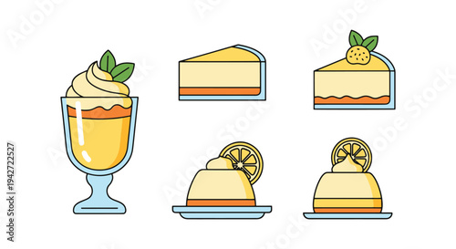 Lemon Mousse Line art vector minimal elegant abstract