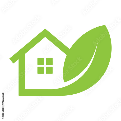 Green leaf symbolizing eco-friendly and sustainable housing solutions