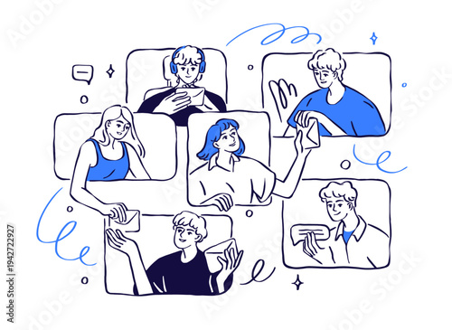 Team communication, business people group in collaboration. Teamwork interact...