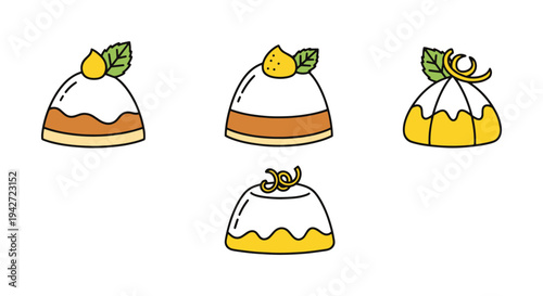 Lemon Mousse Line art vector colorful modern abstract