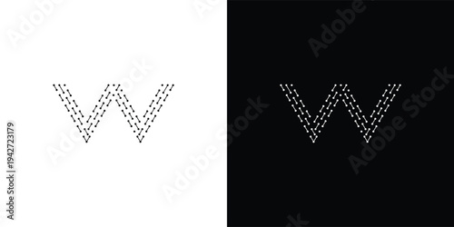 Digital Circuit W Letter Logo