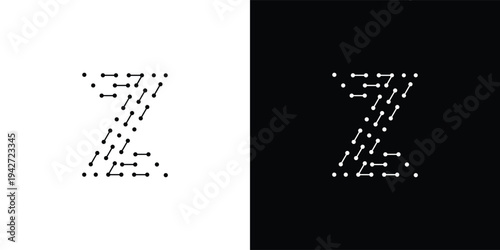 Digital Dotted Z Letter Logo Design