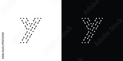 Digital Dotted Y Letter Logo