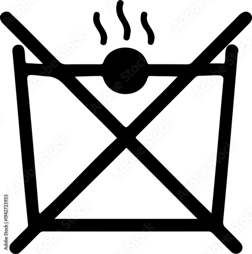 Do Not Boil Laundry Care Icon - No Hot Water Washing Warning Sign