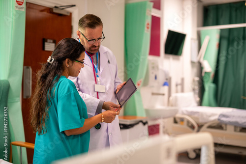 Photography Doctors discussing patient care.