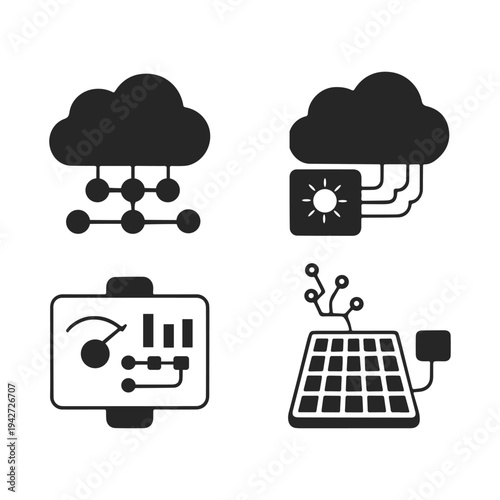 Cloud Network Connection Technology Icon. Editable Vector Illustration
