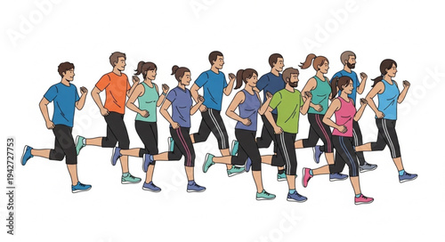 Group of Runners in Motion.