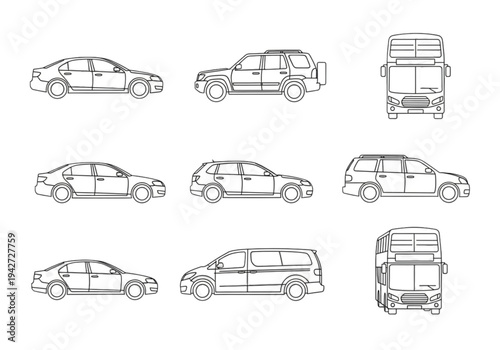 Professional Transportation CAD Blocks: 2D Vector Outlines for Urban Design
