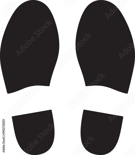 Footprints caused by executive shoes Travel concept. vector illustration.