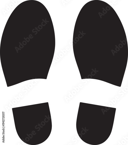 Footprints caused by executive shoes Travel concept. vector illustration.