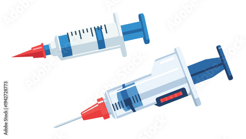 Medical Syringe Injection Illustration Representing Vaccination, Immunization And Clinical Treatment Procedure Vector Design