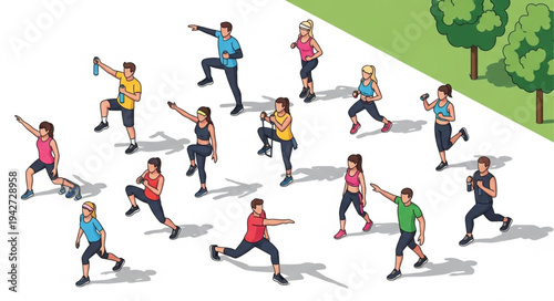 Group of People Running Together.