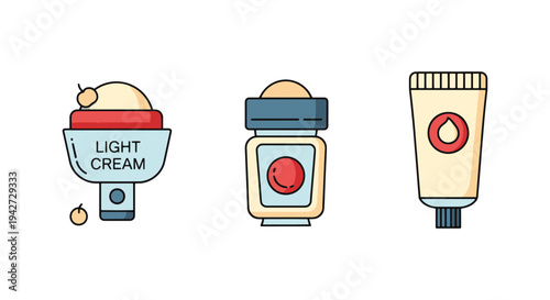 Light Cream Line art vector colorful digital abstract