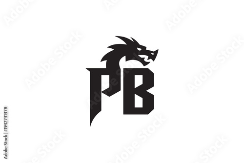 Distinctive pb logo design featuring a fierce dragon head symbol