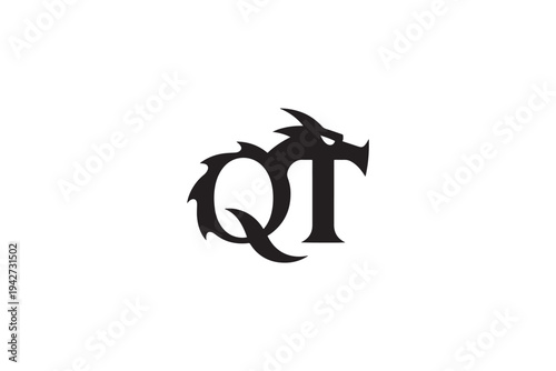 Distinctive qt logo featuring a powerful dragon head and tail design