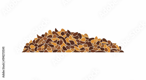 Abstract pile of organic shapes in varying shades of brown and tan