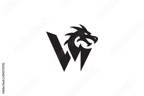 Distinctive 'w' logo featuring a fierce dragon head symbol for brand identity